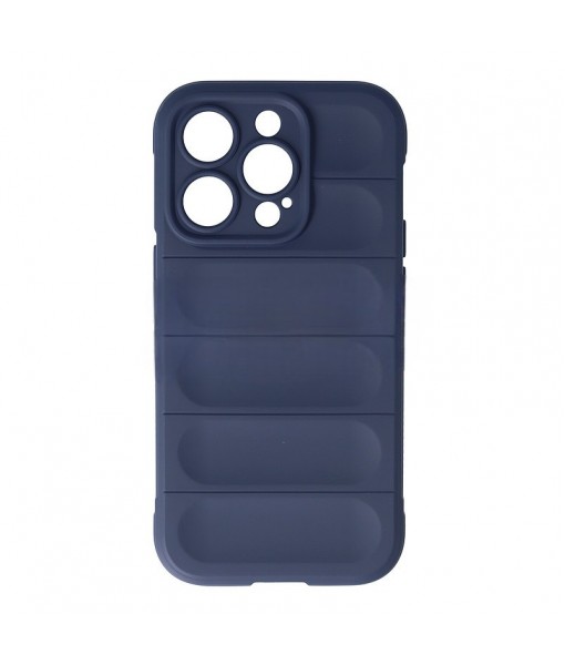 Husa iPhone 15 Pro, Silicon Cauciucat cu Protectie Camera, Albastru
